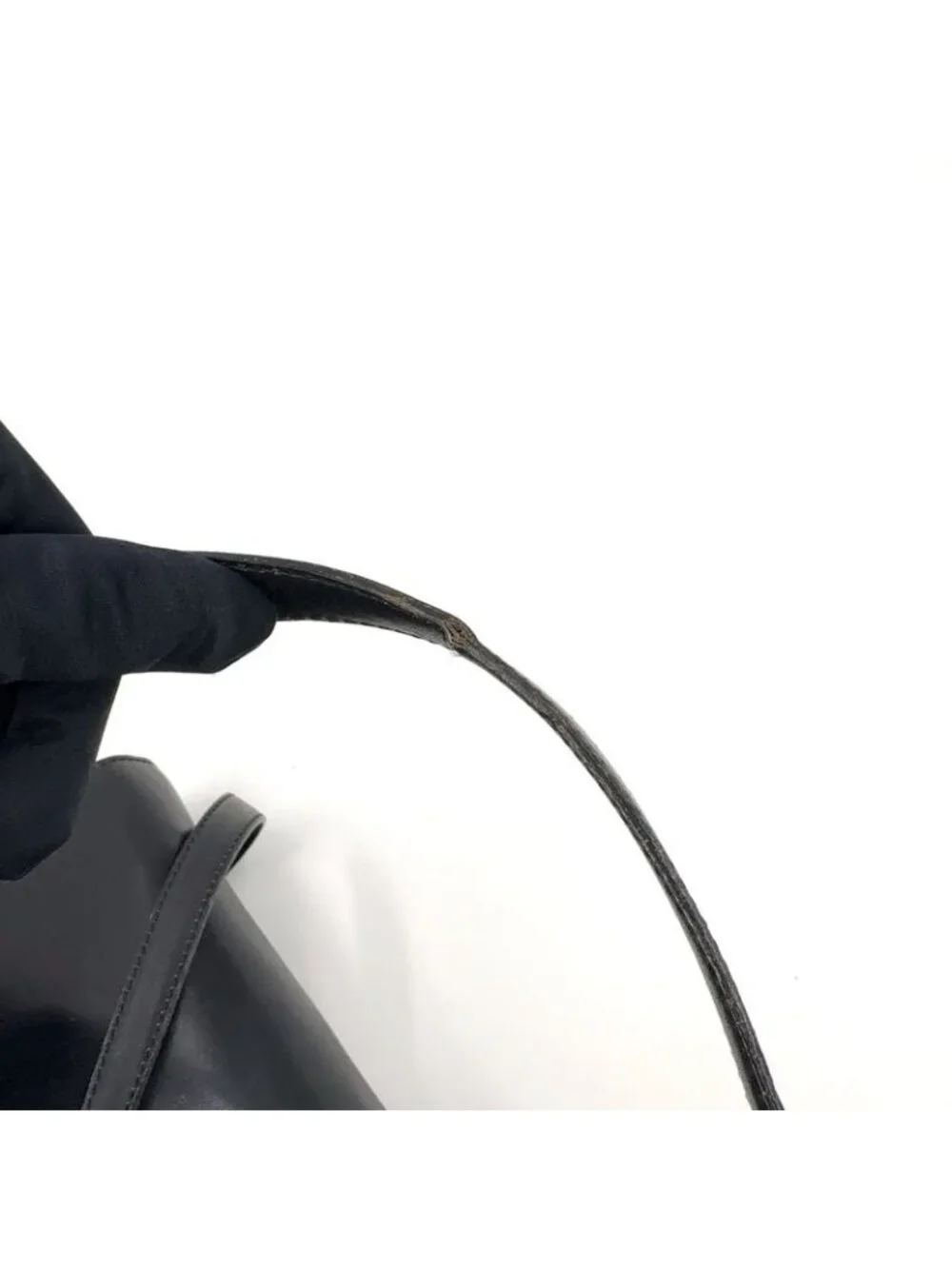 ★SOLD★ Celine Triomphe Leather Black Handbag Gold - Picture 6 of 15